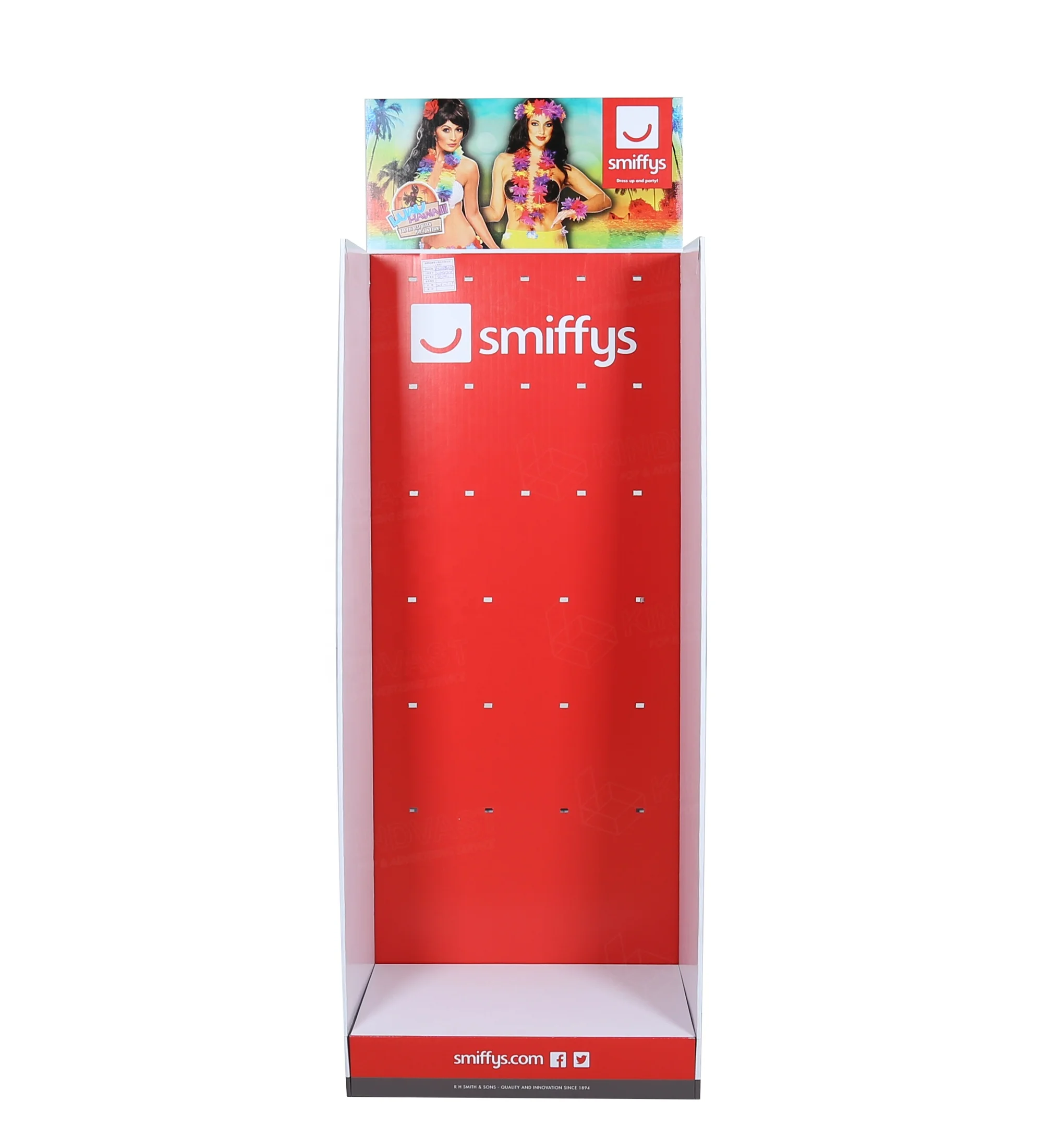 Adult Costume  Cardboard Display Stand Shelves With Pegs Hook Hanging Children Costume For Supermarket Advertising Standee