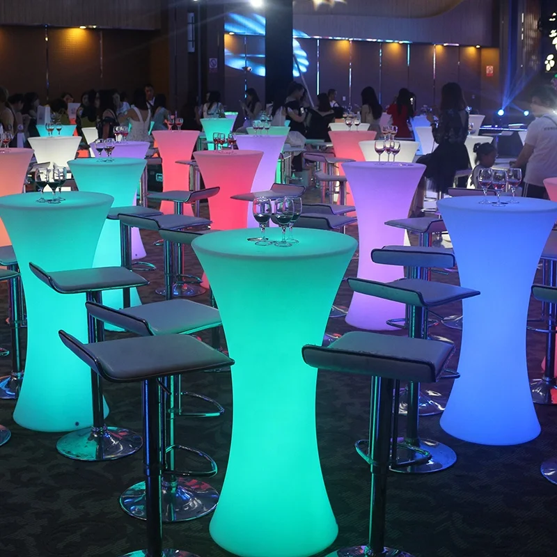 High quality led rechargeable bar table,led wedding table for indoor and outdoor