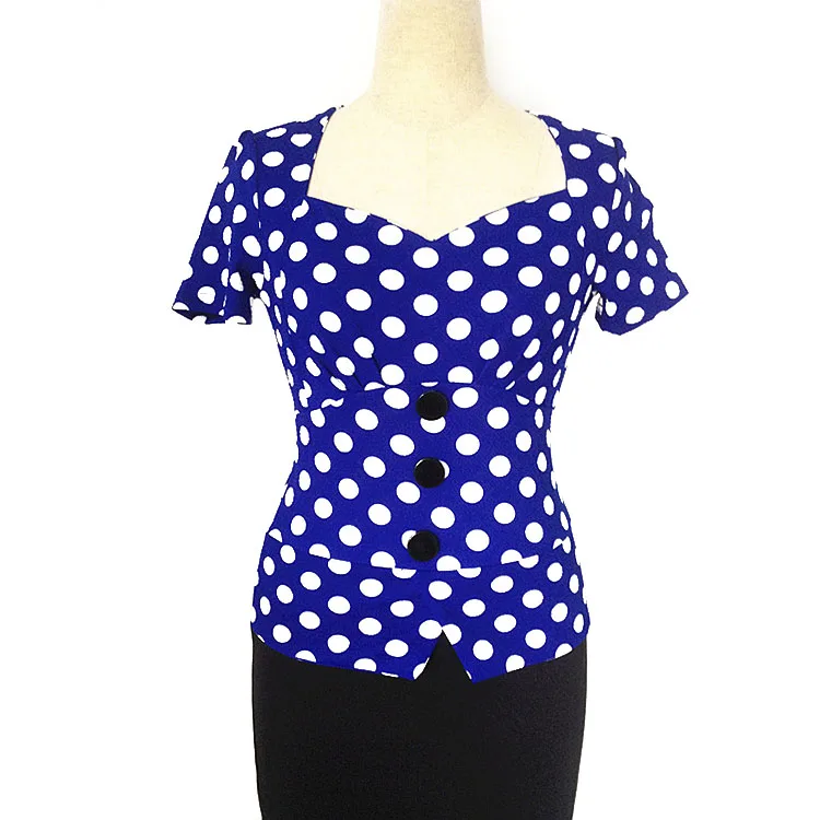 
In Stock Item Two Piece Office Dress Patchwork Dot Elegant Business Party Formal Bodycon Pencil Work Dresses 