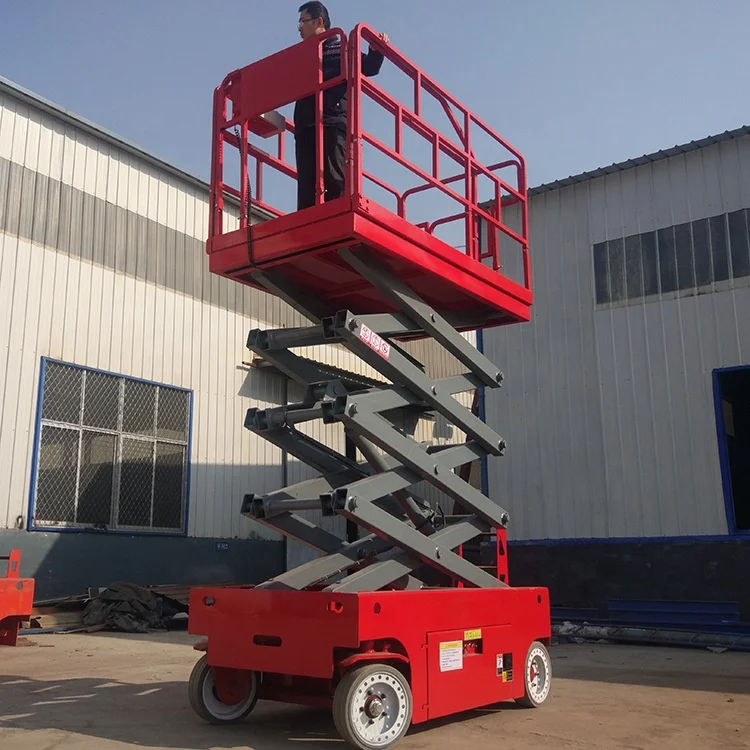 Hot Sale 10 Meter Warehouse Transfer Self Propelled Electric Genie Scissor Lift