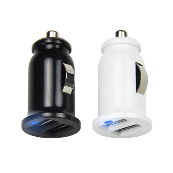 
High quality lowest price 2.4A dual usb port mobile phone mini car charger 
