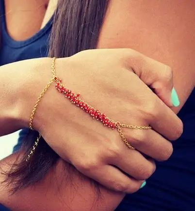 Bohemian handmade beads bracelet bunch of grapes balls Mittens