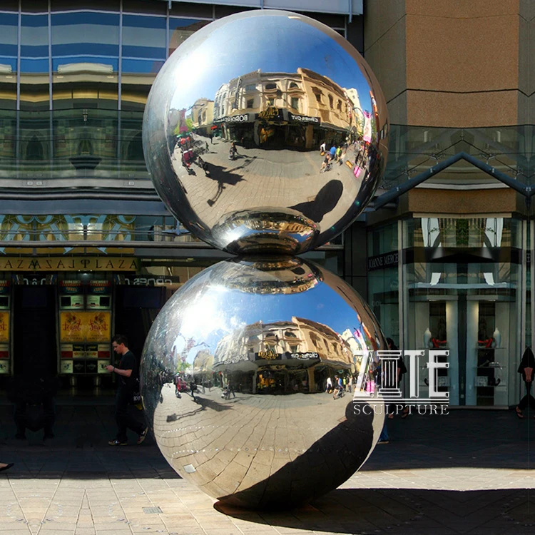 Modern Garden large famous mirror polished stainless steel sphere hollow ball sculpture