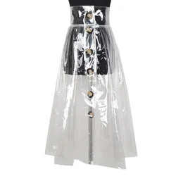 wholesale 2018 new fashion High waist plastic transparent clear pvc skirt super popular jelly skirts for women
