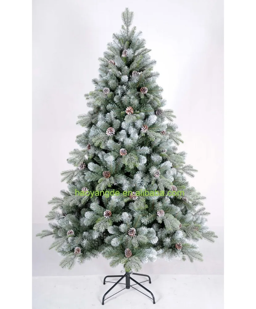 
PE PVC Pine Cone mixed artificial Frosty Christmas Tree Snowing Xmas Trees 