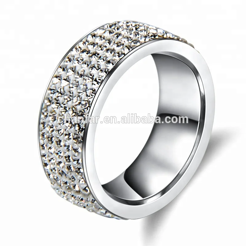 Wholesale Crystal Stainless Steel Rings for Women Men Wedding Jewelry