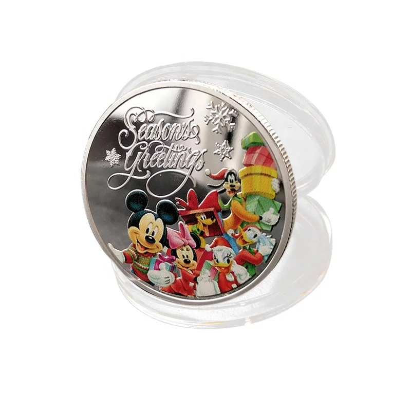 Souvenir Rudolph the Red-Nosed Reindeer Christmas Santa silver plated coin