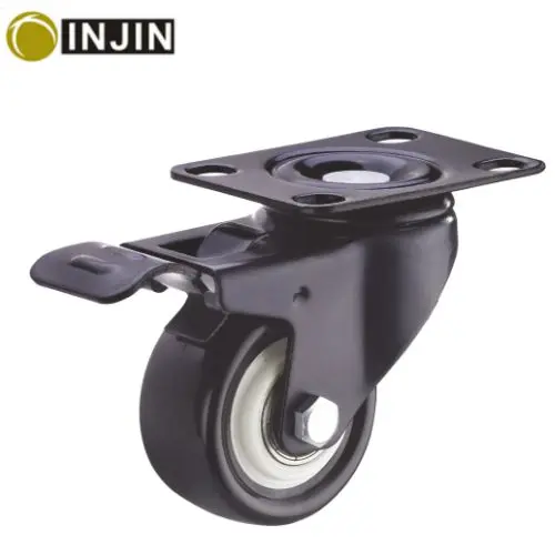 
mid-light duty double ball bearing PU caster/refrigerator casters wheels/durable swivel casters 