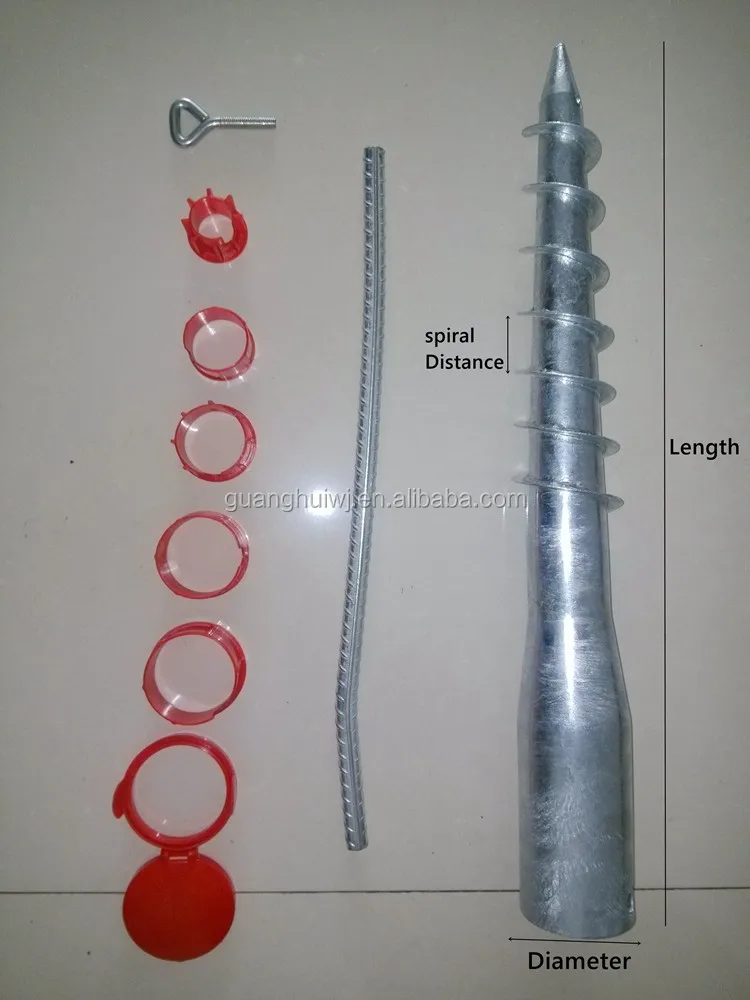Hot Dip Galvanized Beach Umbrella Ground Screw Pole Anchor