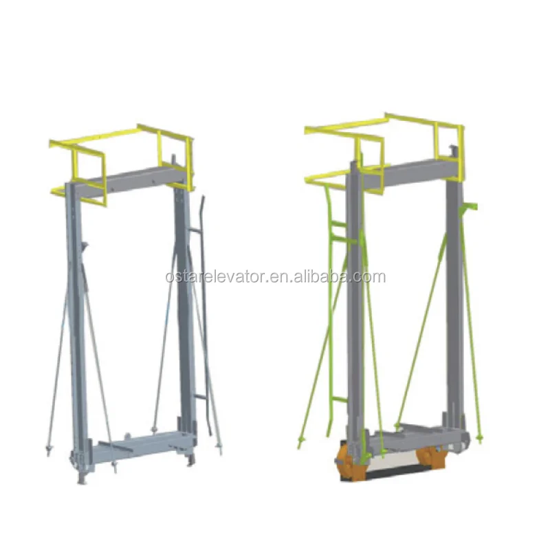 
1:1 2:1 Roping Elevator Car Frame Manufacturers Passenger Lift Parts 