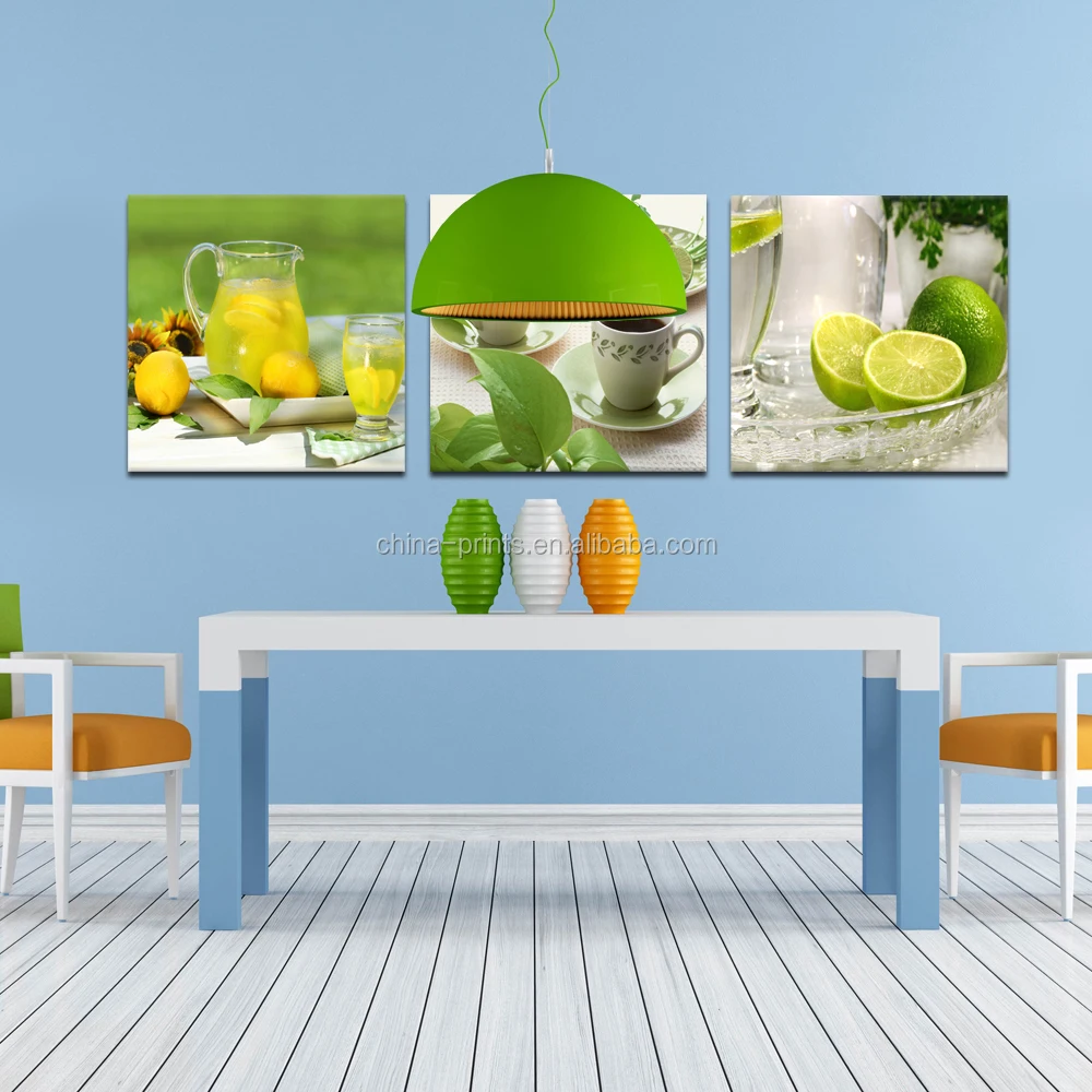Fruit Photo Giclee Print on Canvas/Lemon Canvas Printing Art/3 Panel Wall Art Home Decor