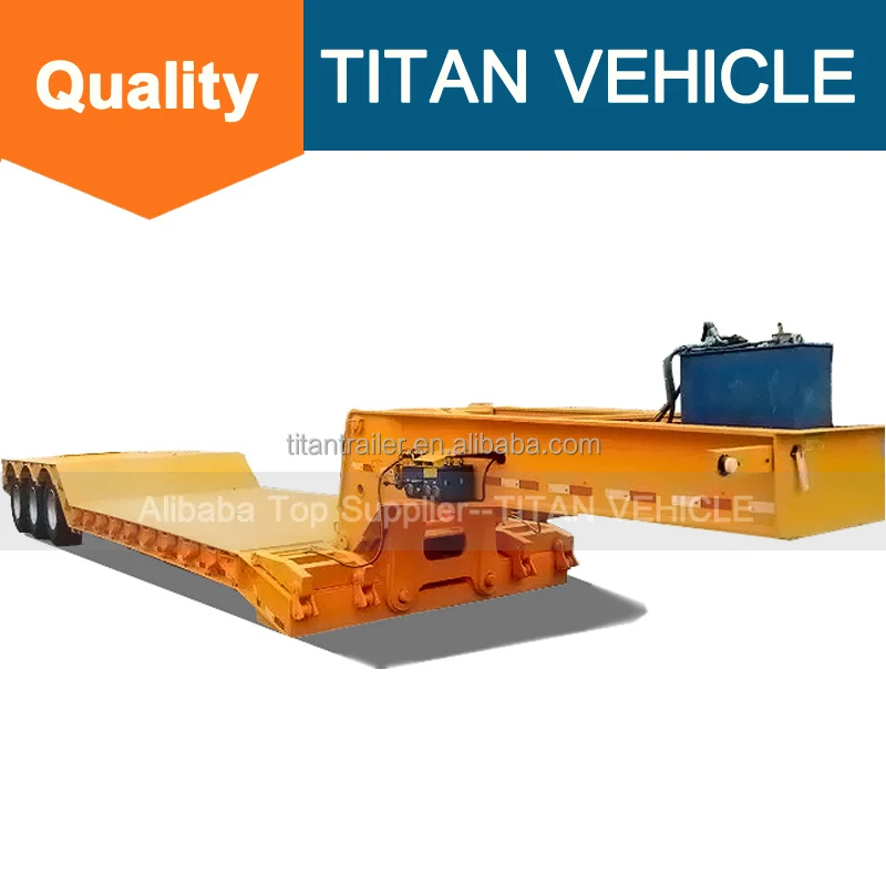 Трехосевой 80 тонный гидравлический низкорамный прицеп на продажу грузовики lowboy низкорамные