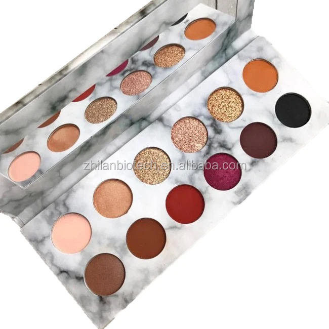 Matte Shimmer Eyeshadow Eyeshadow Palette with Marble OEM Vegan Pigmented 26mm Eye Shadow Powder Dry Eyeshadow Palette 2 Piece