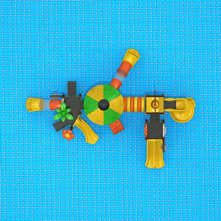 NEW kids water play equipment, children Plastic slide water park playground