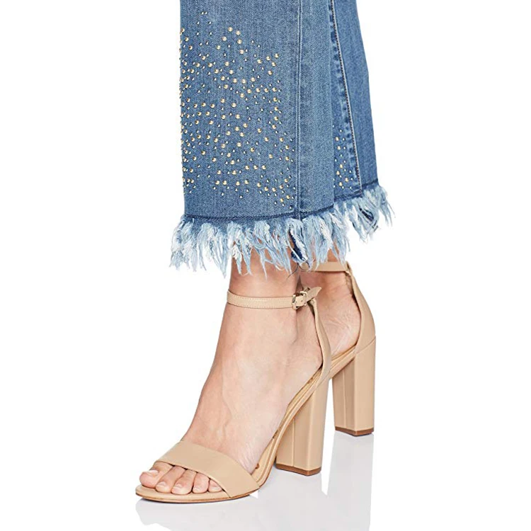 Popular Skinny Jeans Women Boot Cut Raw Edge Ripped Tassel Hem Style High Waist Jeans Women Casual Women Flare Jeans Pants Style