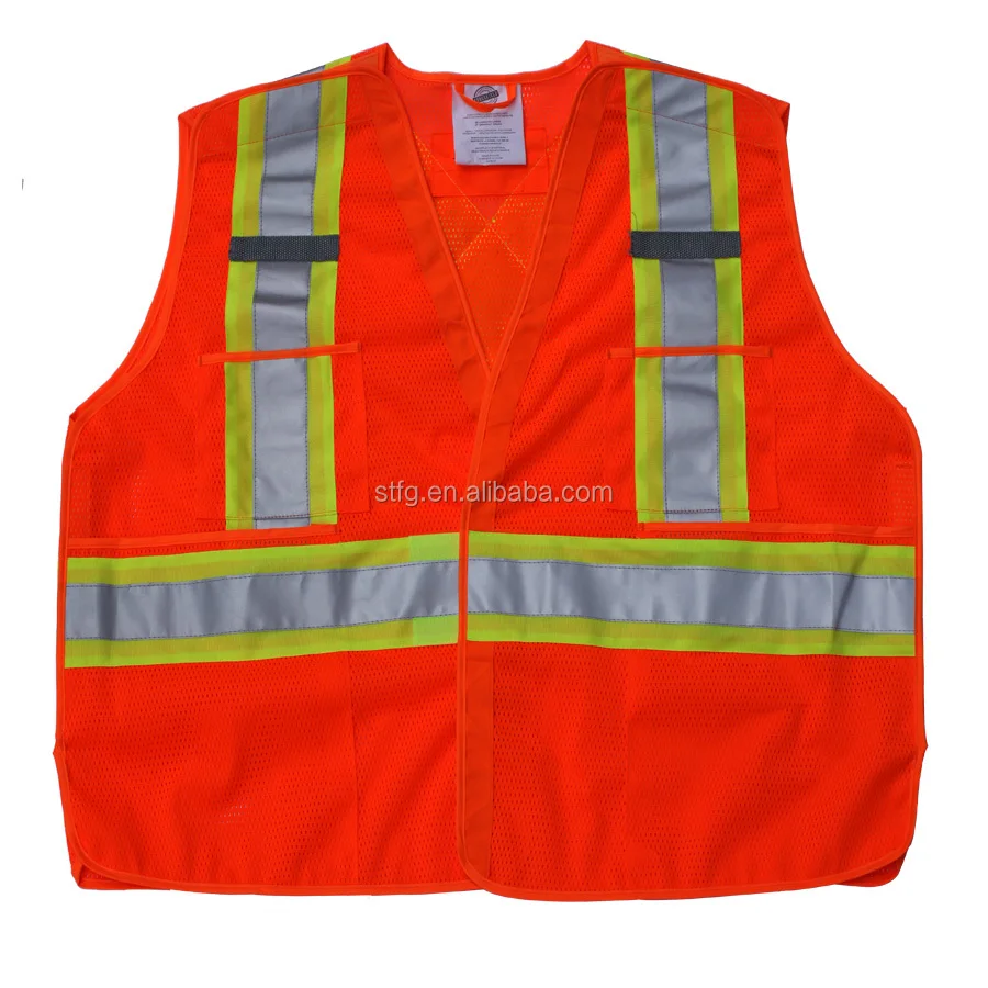 100% полиэстер ткань охранник жилет с 3 светоотражающие полоски