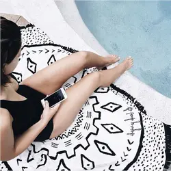 fabric terry cloth extra large Export to TAHITI Cotton Microfiber Round Beach Towel