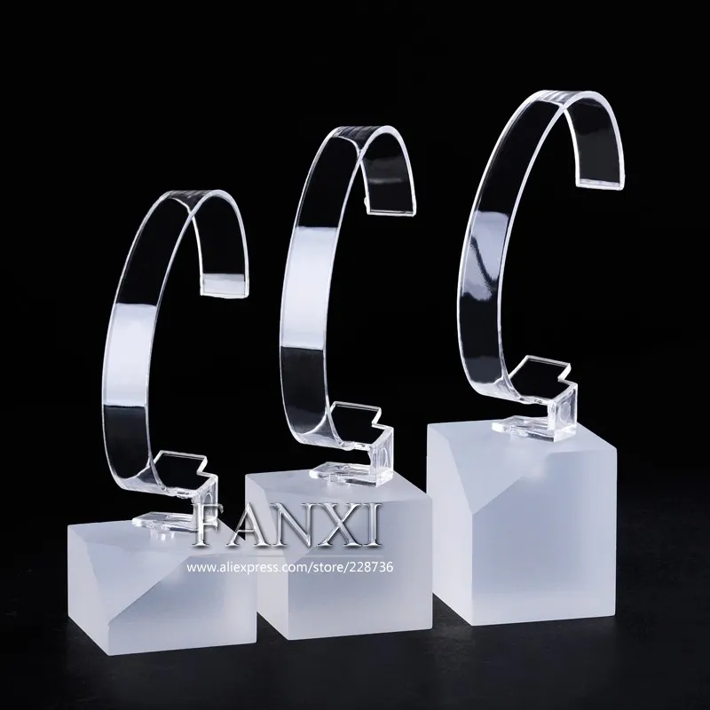 FANXI Chines Delicate Clear Acrylic Jewelry Bangle Watch Display Holder Stand Set Shop Frosted Exhibitor Watch Display Cabinet
