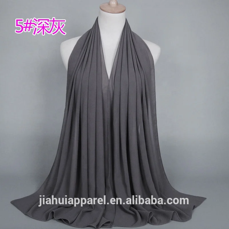 Шарф малазийский ислам 78 цветов однотонный простой жемчужный шифоновый хиджаб шарфы 2020 мусульманские женские палантины и шали