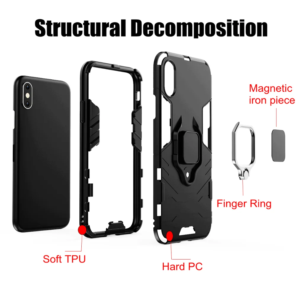 Black Leopard Incar 360 Magnetic Phone Case for iPhone14 13 PRO MAX X XR 6 6S 7 8 Plus Stand Phone Case Cover