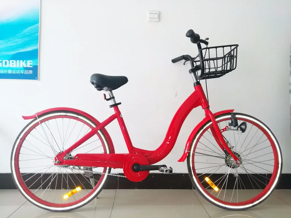 Aluminium alloy 6061 single speed 26 inch light dynamo share bike for public bicycle