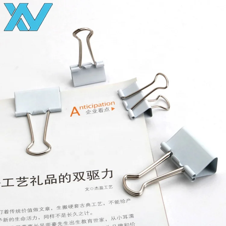 Лидер продаж, рекламные Зажимы для бумаги различных размеров, белые цветные металлические зажимы в форме бульдога