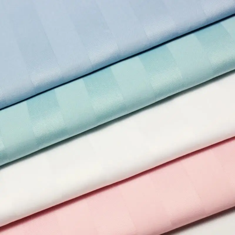 
Stripe satin fabric for bed sheets 