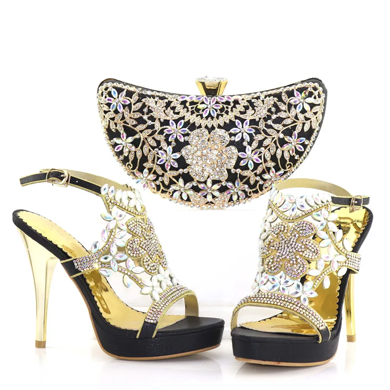 Rortydream beautiful red lady party shoes and bag wedding crystal shoes 12cm ladies high heel shoes 8886-4