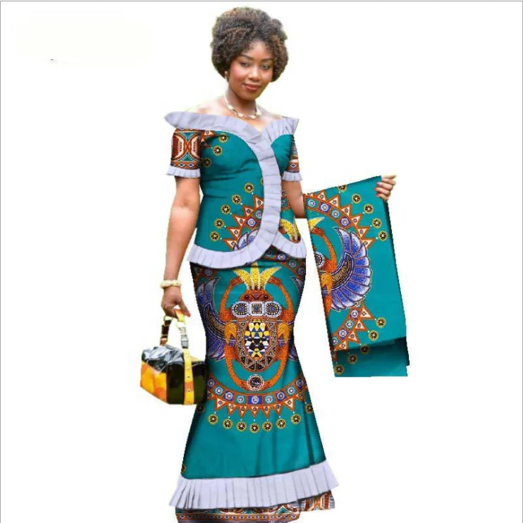 100% cotton wax fabric African women shirt coat outfit in elegant style