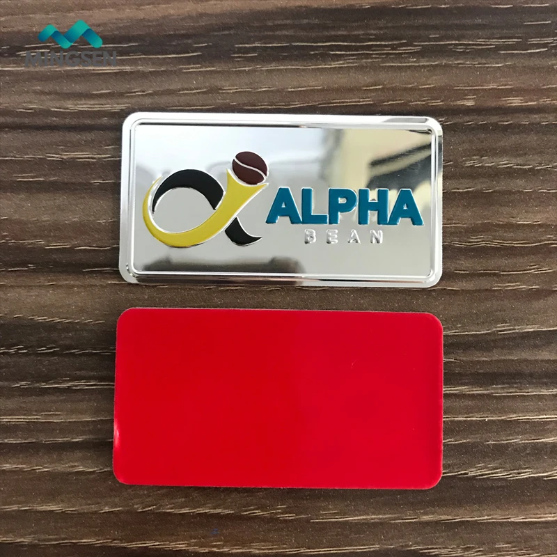 custom brand logo adhesive brushed aluminum nameplate