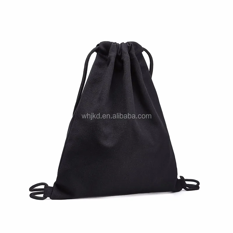Wholesale promotional custom gym sack sports backpack cotton canvas drawstring bags for teens