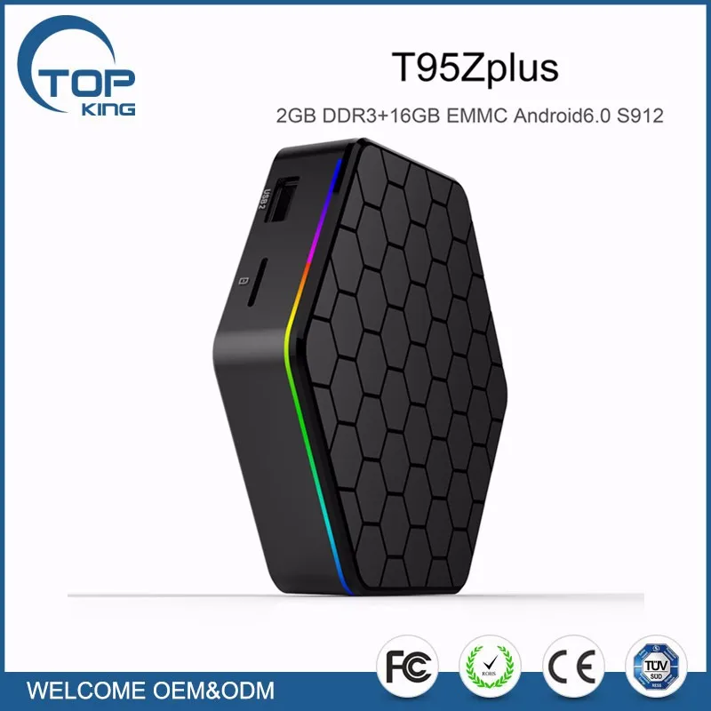 2017 горячий продавать t95z плюс android tv box amlogic s912 окта основные 2 ГБ ram 16 ГБ rom t95z плюс