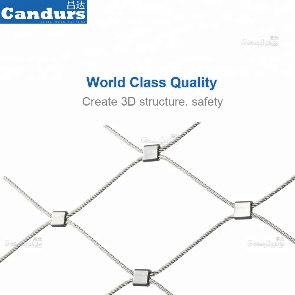 
AISI SS 316 Stainless Steel Wire Rope Mesh Cable Webnet With Sleeve 