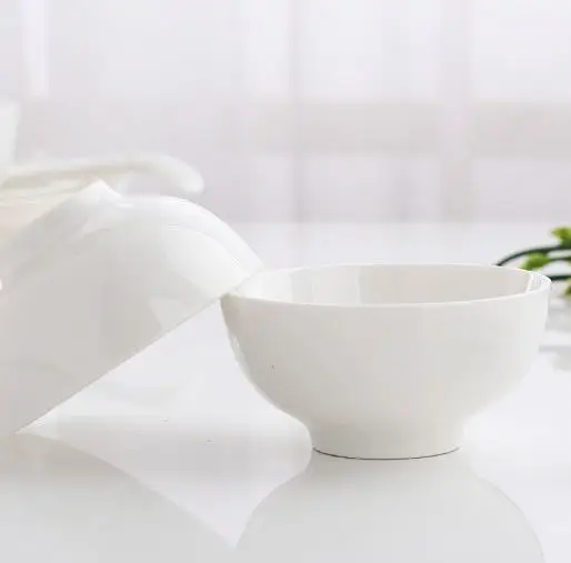 Haonai Chinese Styled White Porcelain Rice Fin Porridge Bowl