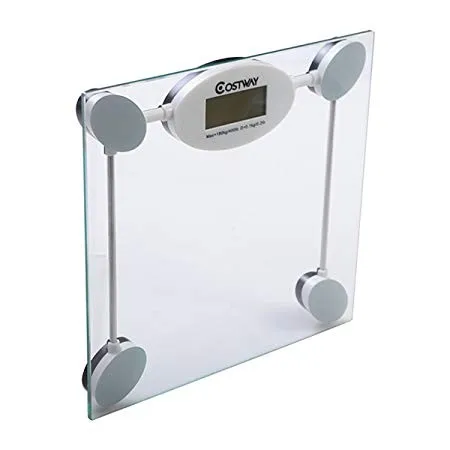 Digital Body Weight Scale Bathroom Scale with Glass Platform LCD Display 5KG to 180KG Capacity