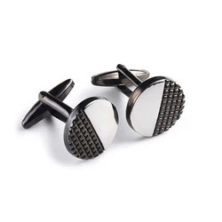 Высококачественные мужские черные металлические запонки, французские пуговицы для рубашек под заказ