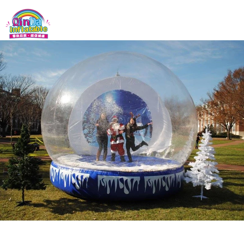 
Human Life Size Giant Clear Dome Photo Booth Tent Christmas Inflatable Snow Globe For Live Show 