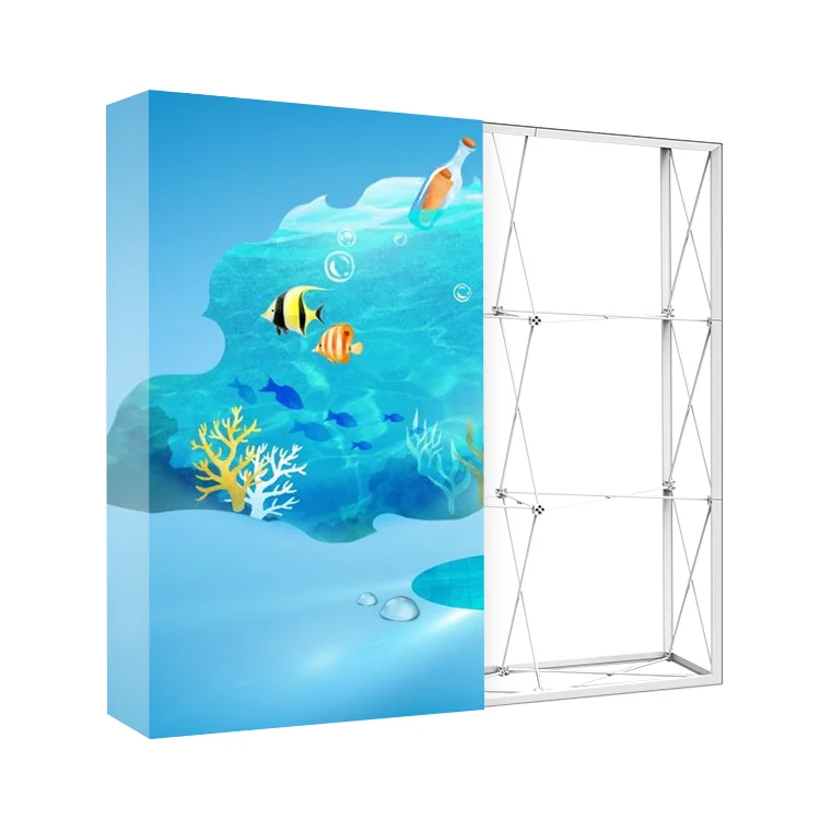 Portable exhibition booth wall tension fabric folding SEG pop up banner display stand wall