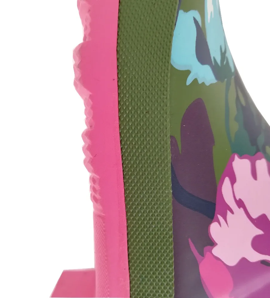 elegant floral ladies rubber rain boot with floral pattern wellies