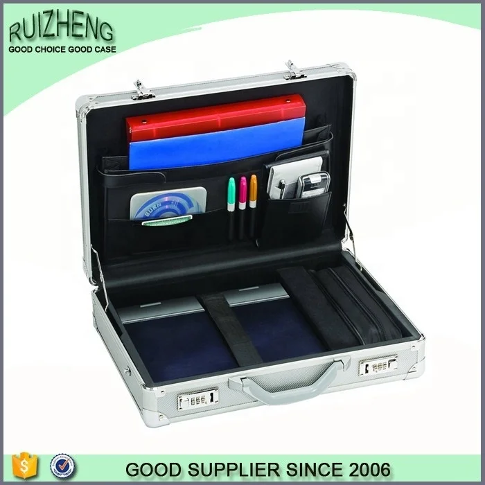 Hard Aluminum Alloy  briefcase Sample Carrying  Case Aluminum Travel  Document  Suitcase With combination lock