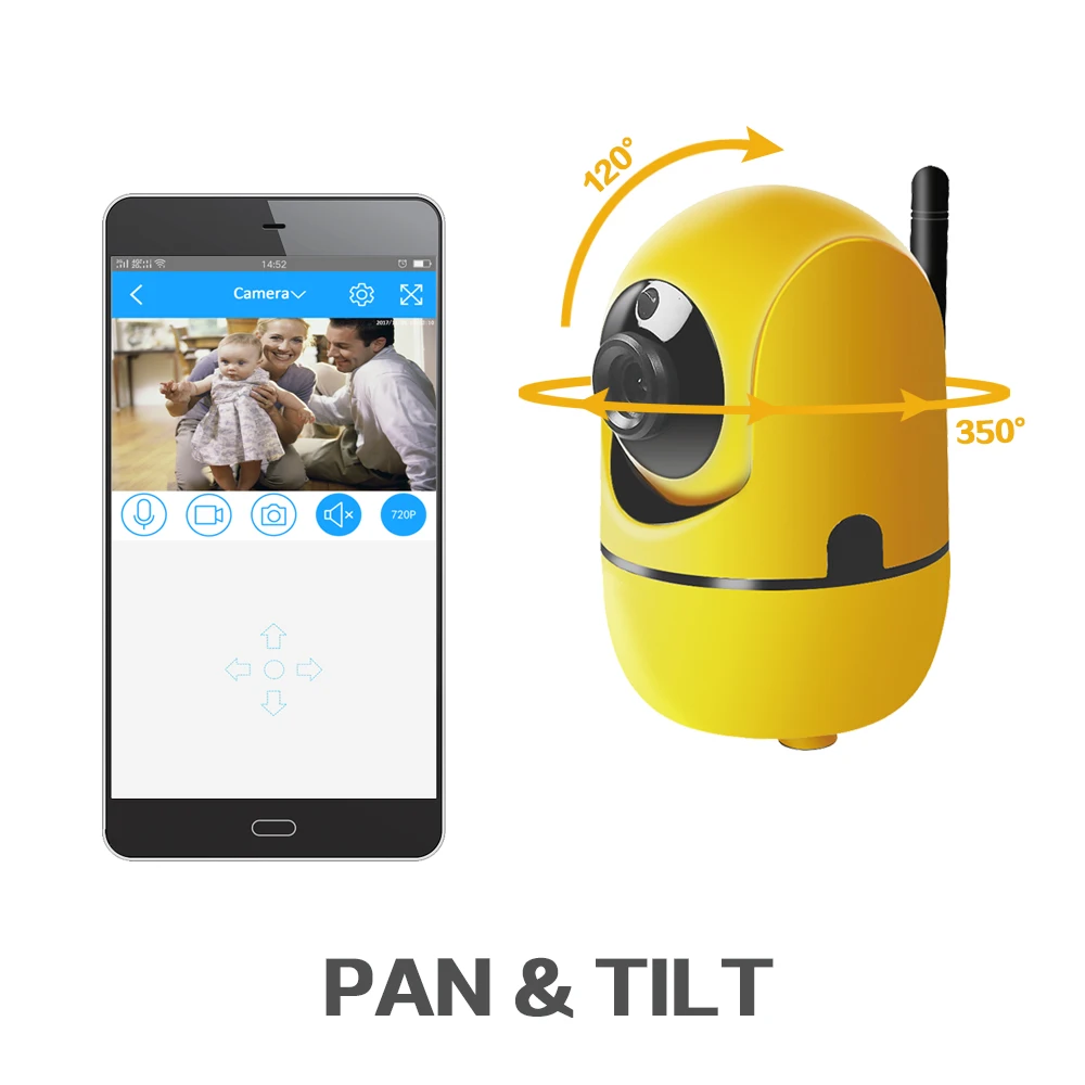 1080P Auto Tracking IP Camera Wifi Baby Monitor Home Security IP Camera IR Night Vision Wireless Surveillance CCTV Camera CMOS