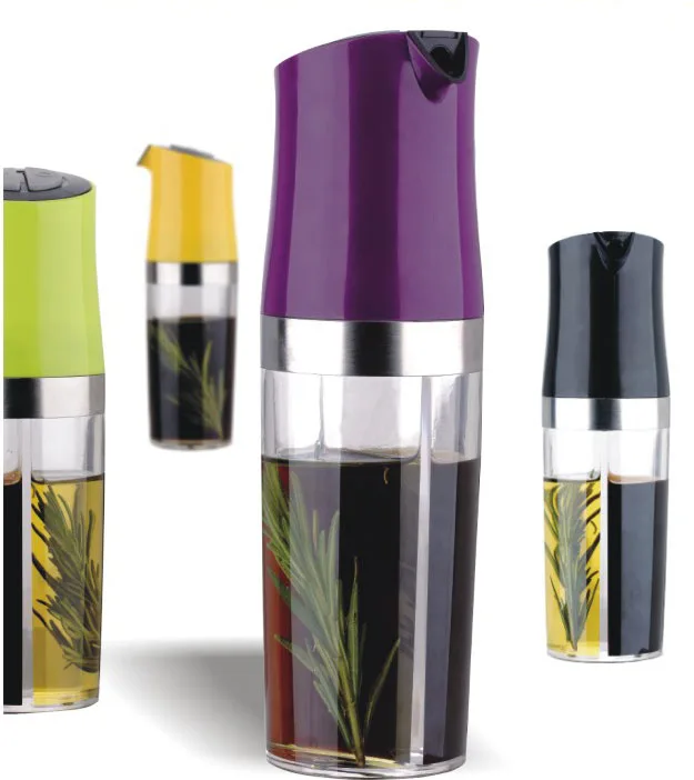 Класс пластмассы для пищевых продуктов 2 в 1 приготовления оливкового масла и уксуса спрей-дозатор для жидкого мыла бутылки для кухня