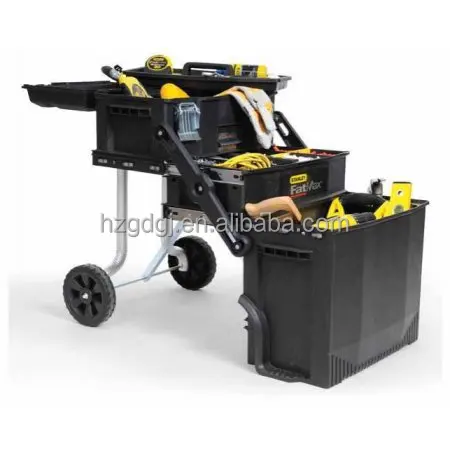 GD5070 Stanley style stackable plastic large multi function tool box tool trolley
