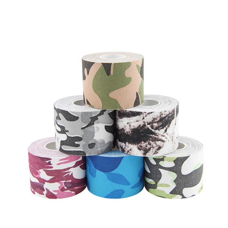 5 см * 5 м (2 дюйма * 16,4 фута) новая камуфляжная печатная прочная и надежная липкая Спортивная кинезиологическая лента