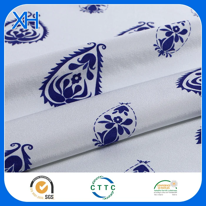 
Digital Printed Vietnam Silk Fabric Heavy Silk Crepe de Chine Silk Floral Dress Fabric 