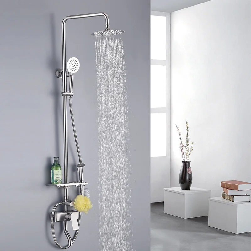 Shower Wall Mounted Rain Shower Faucet Set 304 Stainless Steel Bathroom Bath European Modern Contemporary Ceramic ODM & OEM