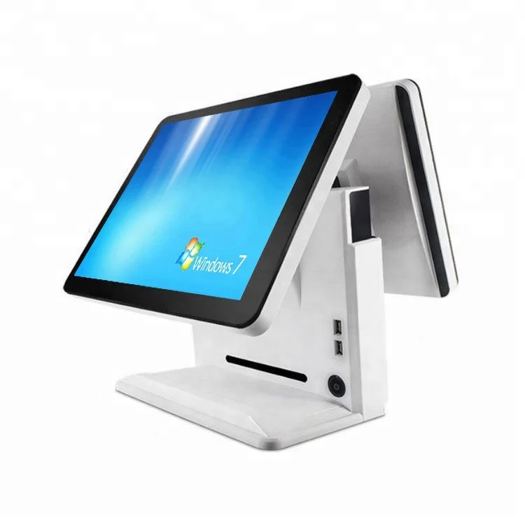15.6 inch dual screen touch pos system for restaurant retail windows 10 11 pos machine all in one
