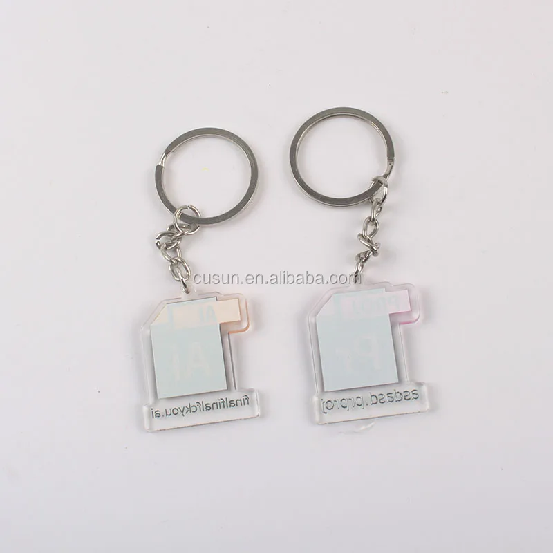 Custom shape Eco-Friendly epoxy acrylic charm keychain transparent Anime Keyring