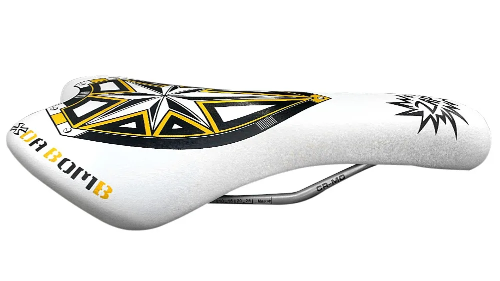 Free Shipping  On Sale DaBomb White PU MTB Bike Components Bicycle Saddle