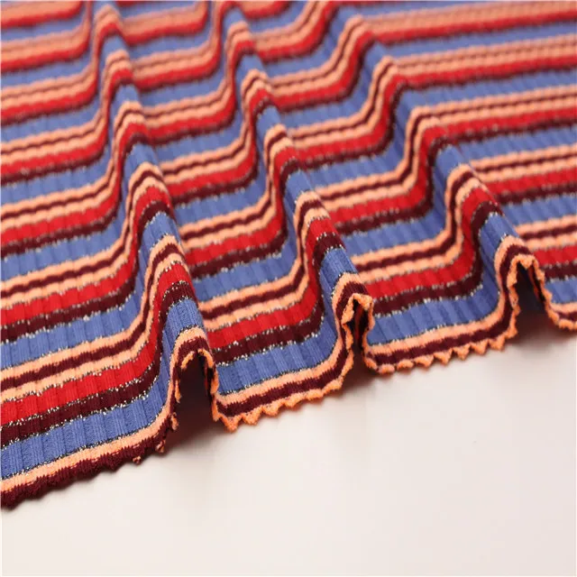 Оптовая продажа с фабрики, Высококачественная трикотажная окрашенная пряжа из полиэстера и лайкры, ткань для воротника для свитеров